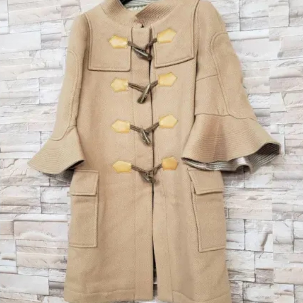 SACAI Wool duffle coat w/ toggle closure and flared sleeves  XS/S 38